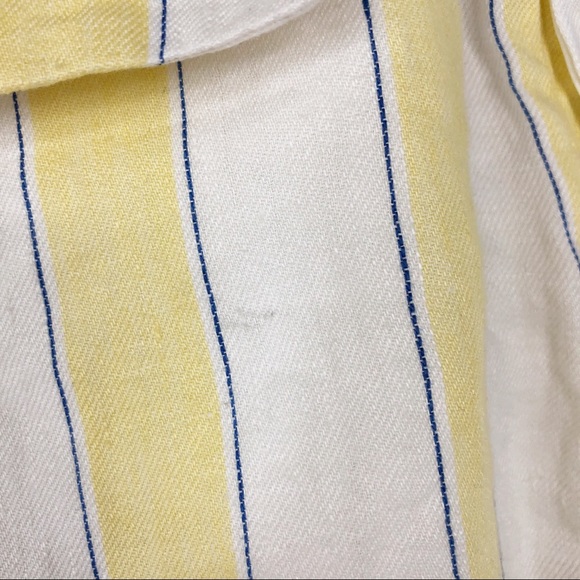 SOLD Frame Linen High Waisted Striped Belted Shorts - Picture 5 of 7